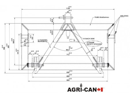 Adapter 3-point hitch to ALO
