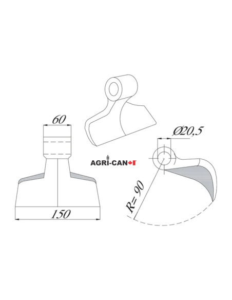 Marteau broyeur pour Maschio, Humus et Sicma