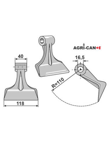 Hammer Flail for Kverneland, Maschio, Kuhn, Sicma