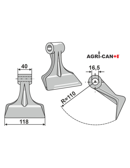 Hammer Flail for Kverneland, Maschio, Kuhn, Sicma