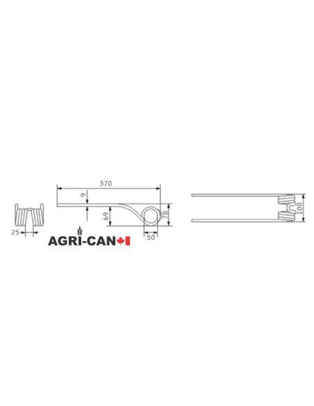 Tedder Tine for Kverneland / Taarup / Vicon / Pöttinger / Deutz-Fahr / Kubota