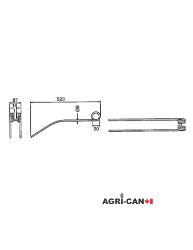 Claas Rotary Rake Tine - Series Liner, WS,...