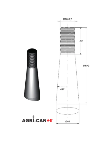 32'' (820mm) Front Loader Tine - Straight -...