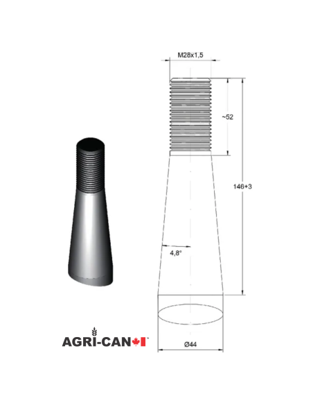 32'' (820mm) Front Loader Tine for Kverneland Conus II, Massey Ferguson, Stoll, and Quicke ALO