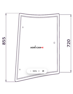 Glass Rear Side Curved RH for Massey Ferguson and...