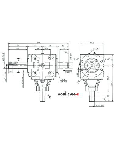 Cast Gearbox T279A for Normand and Other Blower...