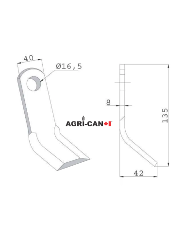 Flail Articulated Blade for Kuhn, Nobili, Orsi,...