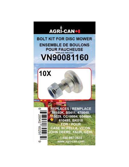 Bolt Kit for Disc Mower Deutz-Fahr, Gehl, Taarup and Vicon - Box of 10 units