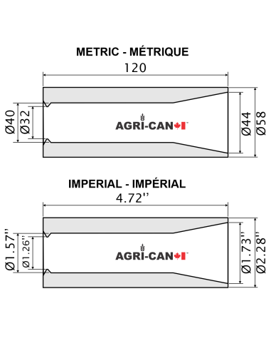 Bush for Kverneland Tine Conus II, Stoll, and...