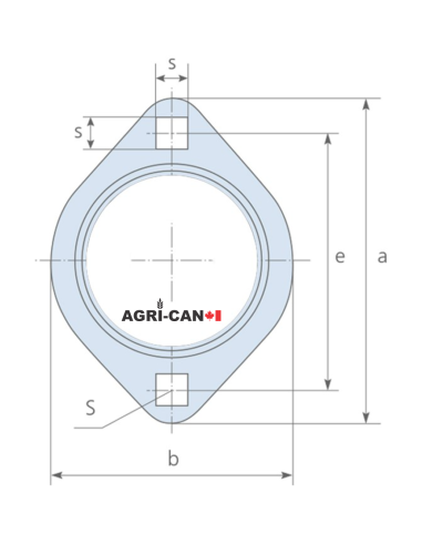 PFL205 - Flangettes 2 trous pour roulement à...