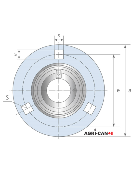 Palier ronde en tôle (sans le roulement) ref PF204 diamètre d