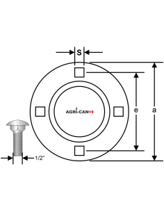 PF210 - Pressed Steel 4-Bolt Flangette 2