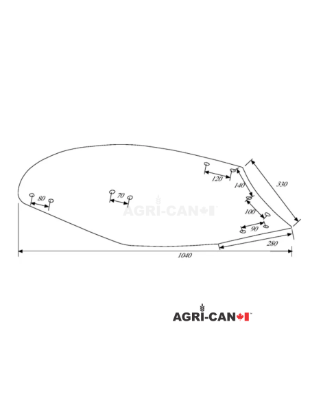 Moldboard LH Kverneland 14'' to 20'' - No.9