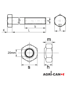 Bolts and Nuts - M20 X 120mm - 4/pack 2