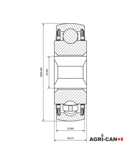 Disc Harrow Square Bore Bearing - 1-1/4''