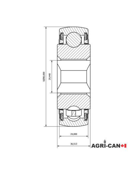 Roulement à alésage carré - 1 1/8'' Lubrifiable