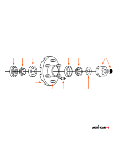 Complete Hub 6 Studs - 6000lbs 2
