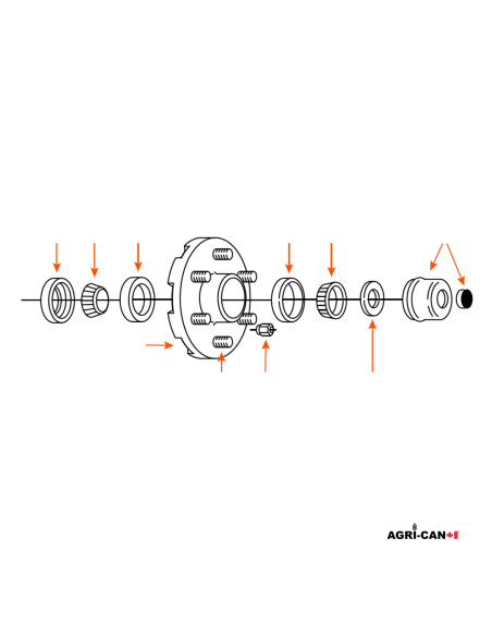Complete Hub 6 Studs - 6000lbs