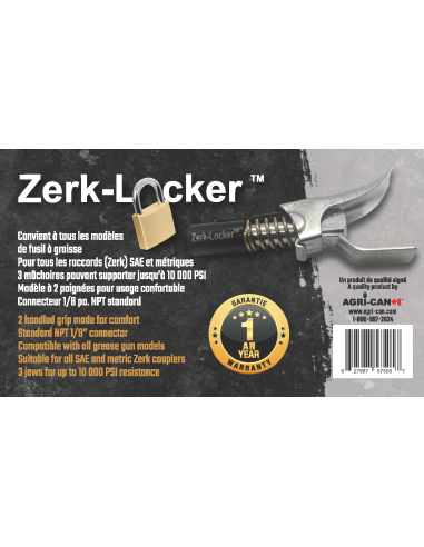 12 Zerk-Locker® grease couplers and Countertop...