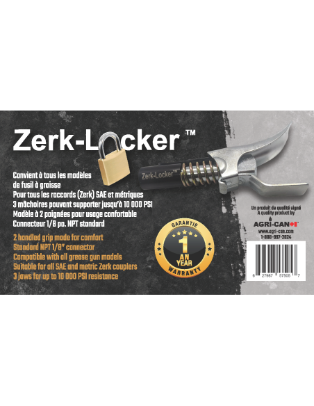 12 embouts graisseurs Zerk-Locker® et présentoir de caisse