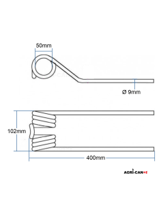 Tedder Tine for Deutz-Fahr, Kubota, Kverneland/Taarup,... 2