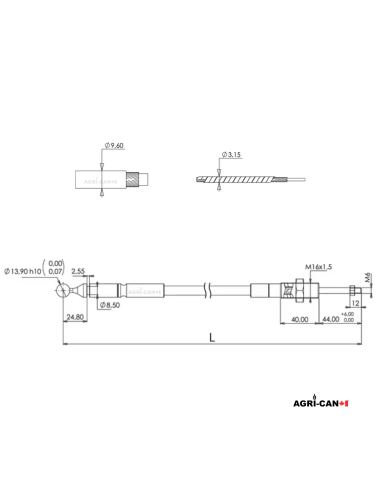 Joystick Cable with Ball End - 2000mm