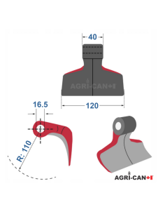 Hammer Flail for Kuhn, Maschio, Kverneland, Maletti,... 2