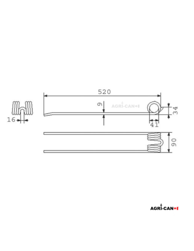 JF-Stoll Rake Tine - For R, Z, Drive, PRO, and...