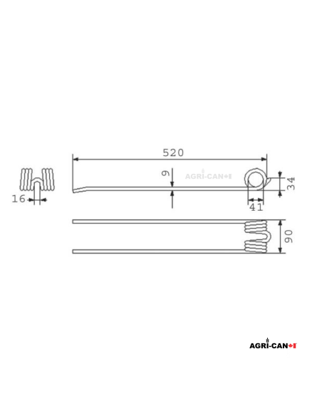 JF-Stoll Rake Tine - For R, Z, Drive, PRO, and Hydro series