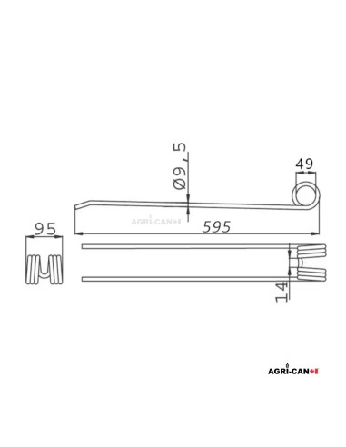 Claas Rotary Rake Tine - Series Liner - 955.710.0